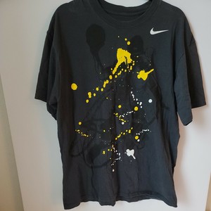 Nike Tee Athletic Cut Menâs XL Gray Paint Splatter Short Sleeve T-shirt #1 | eBay