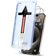 2x iPhone 16 15 14 13 Pro Max Tempered Glass Screen Protector Magic Auto Align