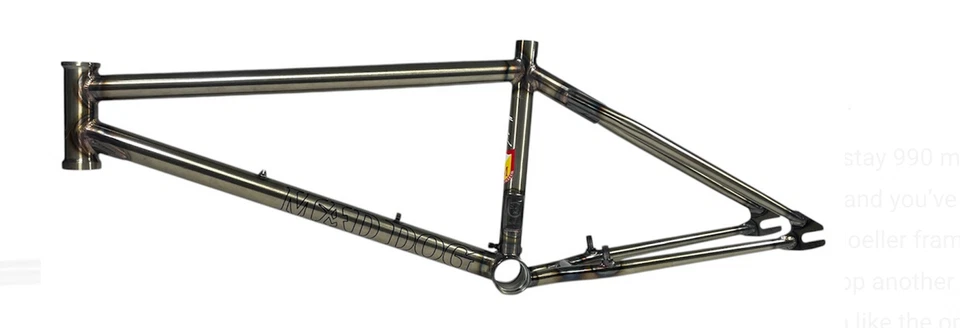 S&M MAD DOG FRAME 990 GLOSS CLEAR RAW 21.75 DOG BMX BIKE BIKES 21.75" LIMITADO - Imagem 3 de 4