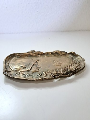 Antique interior Jewelry Tray Bronze Business cards Tray Art Nouveau - Picture 10 of 19