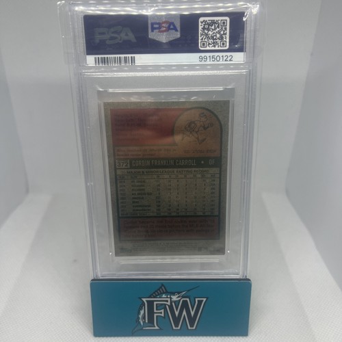 2024 Topps Heritage Mini Throwback Uniform Variation Corbin Carroll #372.5 PSA 8 - Picture 2 of 2