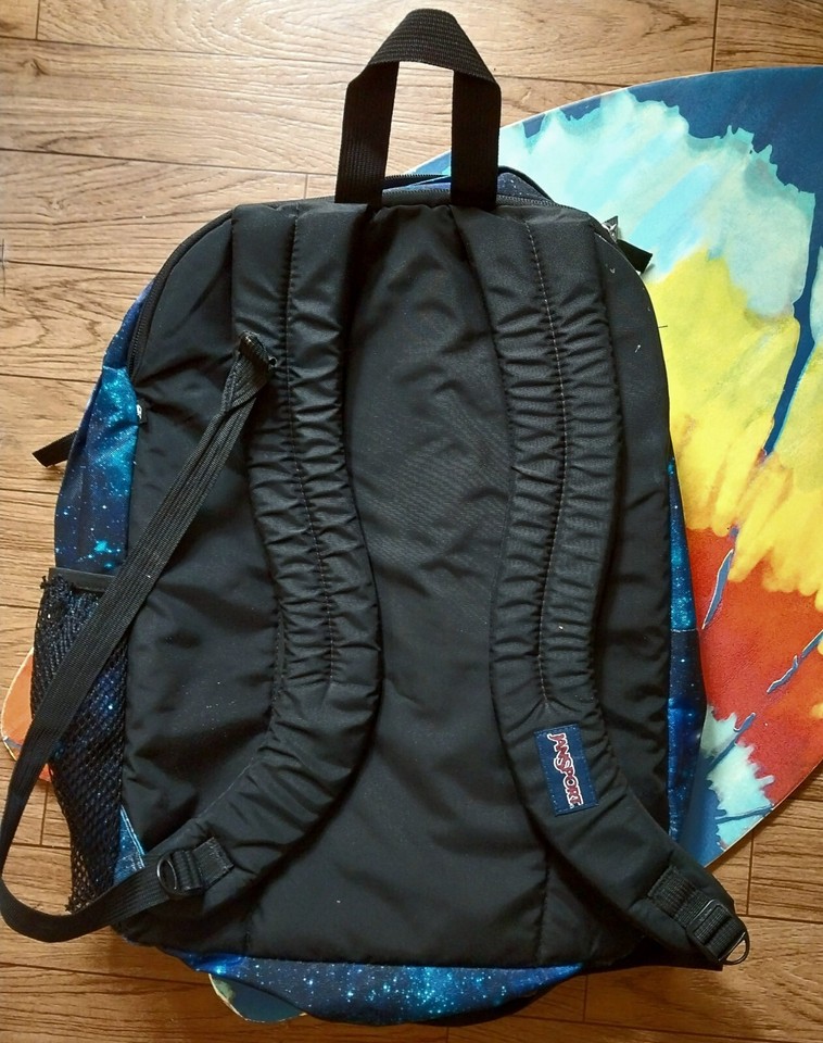 JanSport Big Student Backpack Galaxy Stars Night Sky Laptop Pad