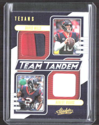 Davis Mills / Robert Woods 2023 Absolute Team Tandem Materials Gold   #TT-HT /99
