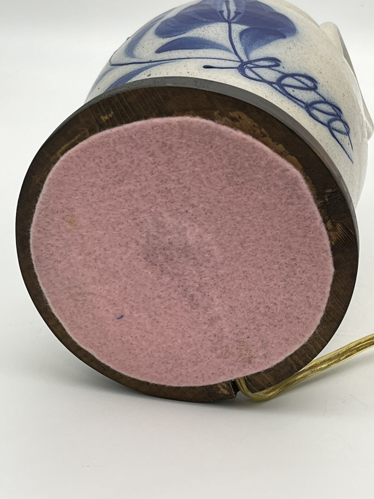 Salmon Falls Salt Glazed Stoneware Electrical Lamp Cobalt Design