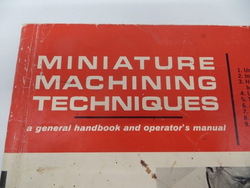 MINIATURE MACHINING TECHNIQUES Handbook Manual 1962 American Edelstall Inc. Book - Picture 2 of 9
