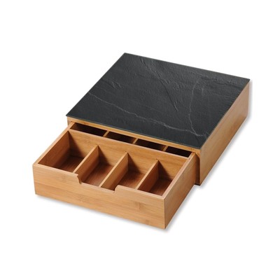 Kesper | Box mit Schublade | 8 Fächer | ideal für Kaffee- und Teebeutel