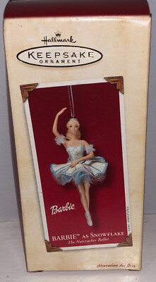 2002 Hallmark PorcelainBarbie As Snowflake From Nutcracker Ballet Ornament,NRFB!