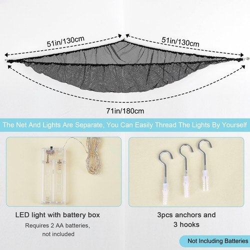 Stuffed Animals Net or Hammock Kids Toy Storage Organizer with LED Light - 第 7/7 張圖片