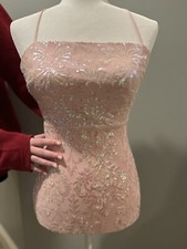 Light pink Sequence Flower ￼Windsor Dress XS