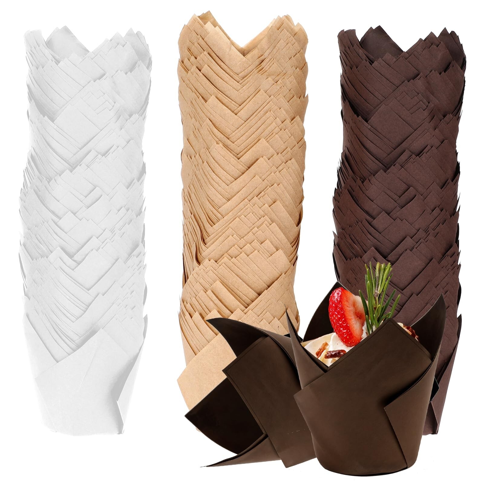 600 Pcs Tulip Cupcake Liners Mini Baking Cups Premium Muffin Holders