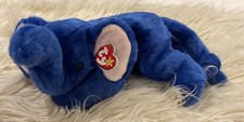 Ty Beanie Buddy Peanut The Elephant - Royal Blue VERY RARE  MWMT 