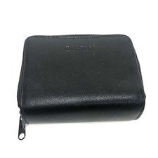 Buxton Leather Wallet Black Accordion Double Zip Coin Purse