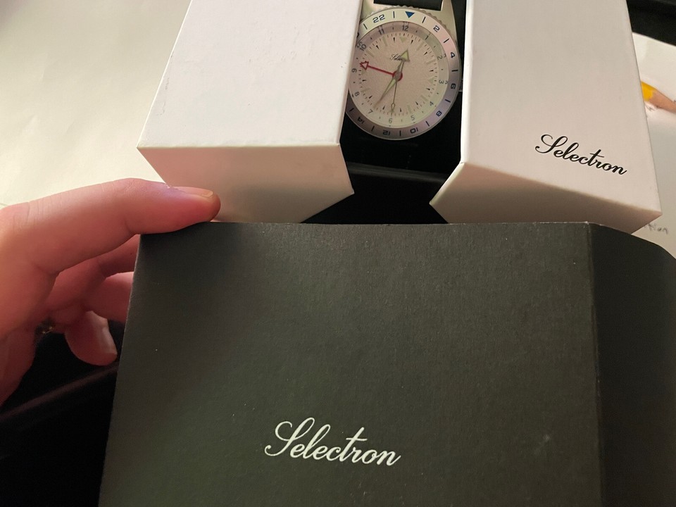 Selectron SGMT09 GMT Polar Silver Tone Quartz Mens Watch In Original ...