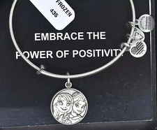 Alex and Ani Disney Frozen Elsa Anna Silver Bracelet W/Card & Box NEW NWT