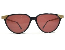 Vintage Vogue Sunglasses MIRKA W44 Black Gold Frames with Red Lenses 56-16-135