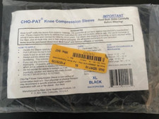 New Cho Pat Knee Compression Sleeve XL 16-17.5 Black Mobility Support