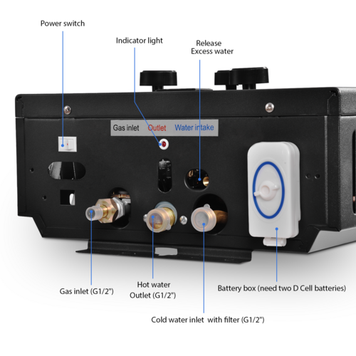 10L Instant LPG Portable Propane Gas Hot Water Portable Camping Shower