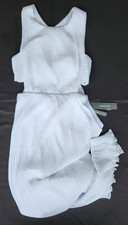 BCBG MAXAZRIA Women's Sleeveless Pleated Column Maxi Gown White Dress New Sz 6