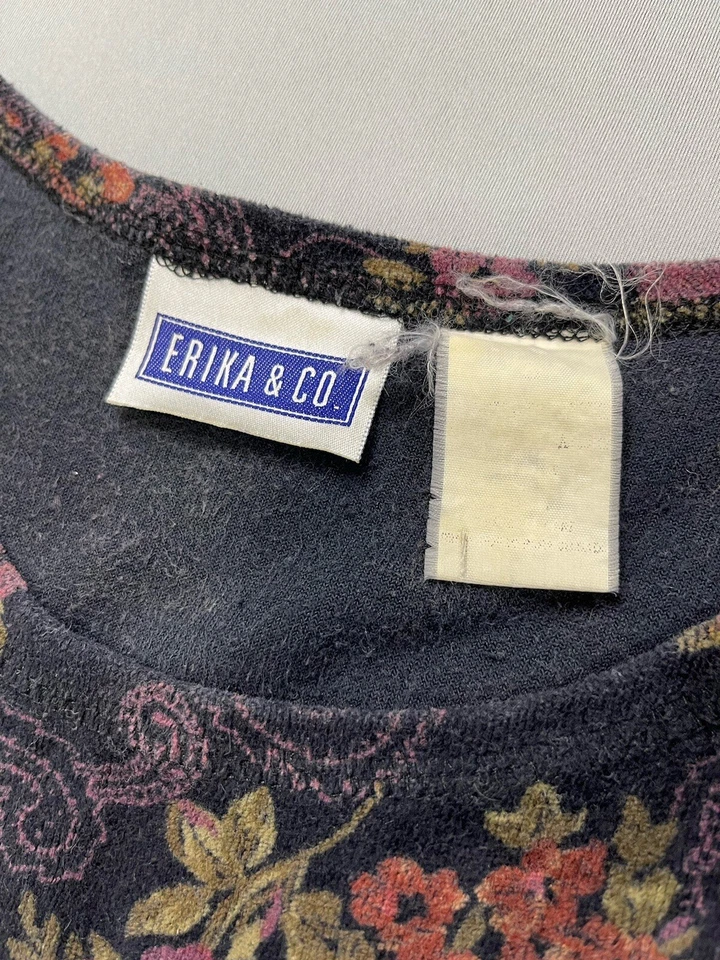 Женское платье Erika & Co 8 фиолетовое фея коттедж темный цветочный крестьянский бархат регентство - Изображение 4 из 4