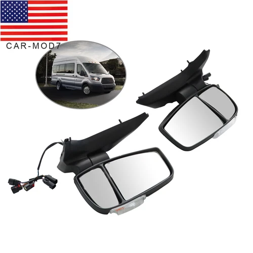 Pair Right Left Power Mirror with Lamp For Ford Transit 150 250 350HD 2014 2022