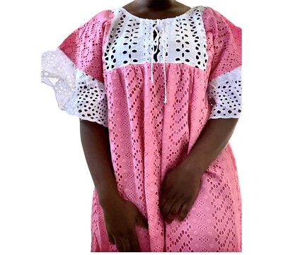 African Lace Muslim Women Embroidery Senegalese Knee Length Dress Abaya Gown  Eid | eBay