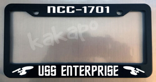 Star Trek NCC-1701 USS Enterprise Glossy Black License Plate Frame - Picture 1 of 3