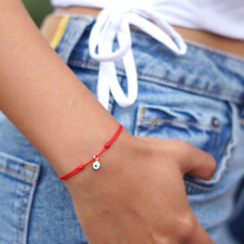 Gold evil eye red string bracelet good luck protection jewelry men women gift