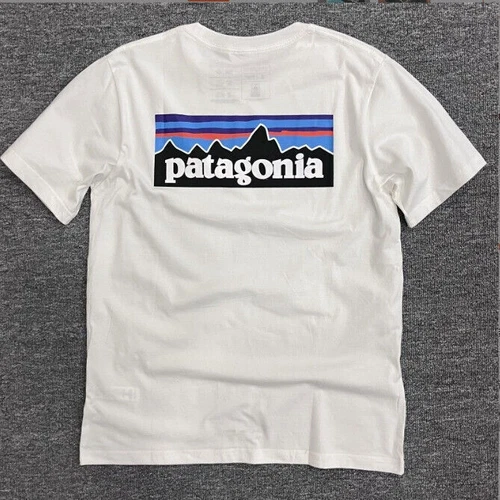 Hombre Algodón LOGO Cuello Redondo Manga Corta Camiseta Montaña Estampado Base Camiseta - Imagen 12 de 42