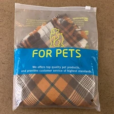For Pets Brown Orange Fall Plaid Set of 3 Washable Triangle Dog Bandanas NWT