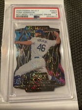 2020 Panini Select Tony Gonsolin Hot Rookies Die-Cut Cosmic Prizm -PSA 9! POP 1!