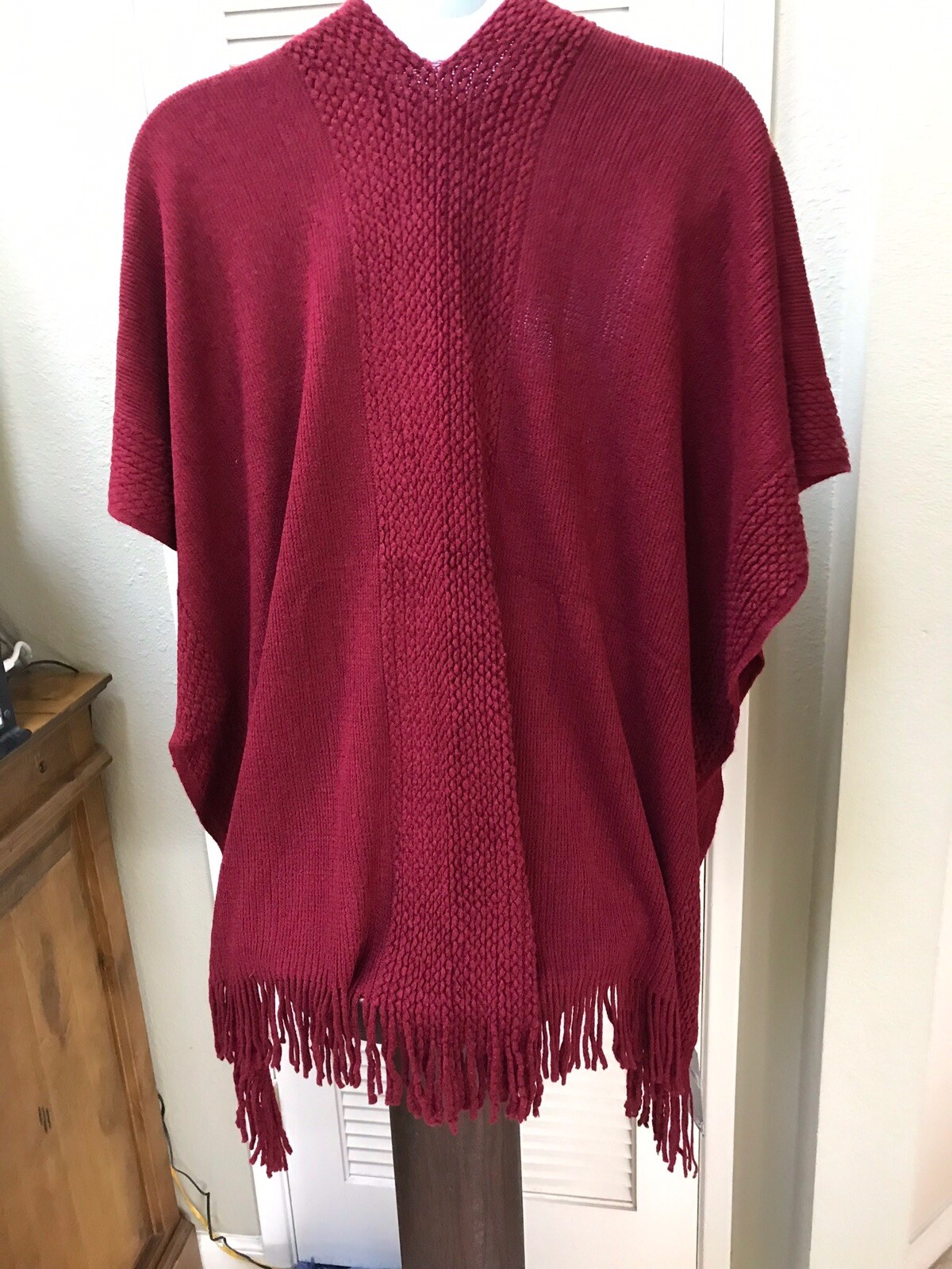 Hots-Wings Rich Navy Ruana/ Shawl /wrap NWT One Size With Fringe | eBay