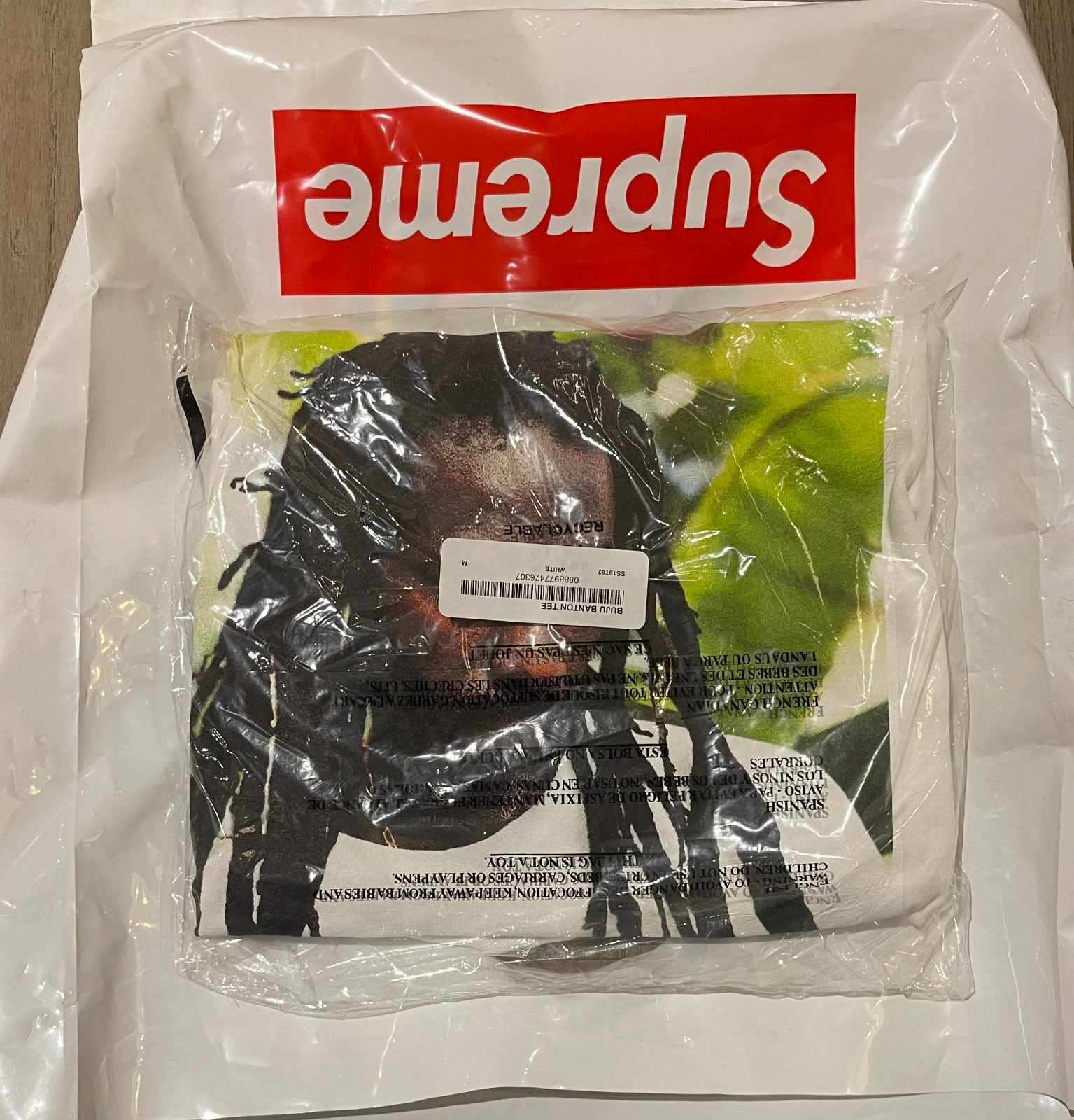 Tee shirt Supreme Buju Banton   Blanc   Medium   Neuf