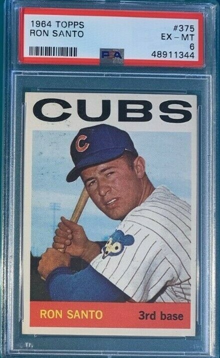 1964 Topps Baseball #375 Ron Santo PSA 6 Nicely Centered