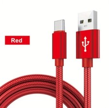 Fast Type C Charger Data Transfer Cable 6.6 Ft To USB A RED durable Strong