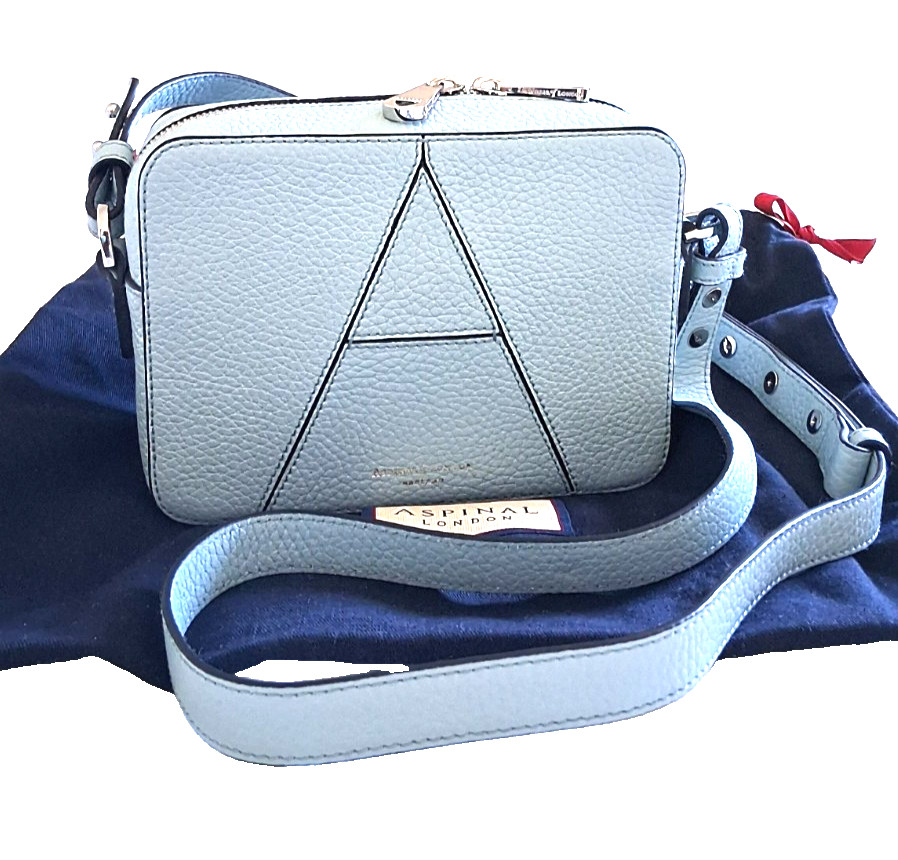 Aspinal of London Camera "A" Bag in Deep Pool Pebble leather plus Webbing Strap image 3