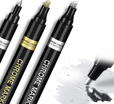 3PCS Liquid Chrome Paint Markers Permanent Mirror Pens for Model Painting and Re