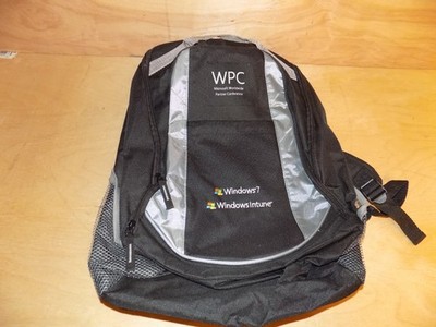 Microsoft Windows 7 Laptop Backpack Retro RARE Embroidered WPC