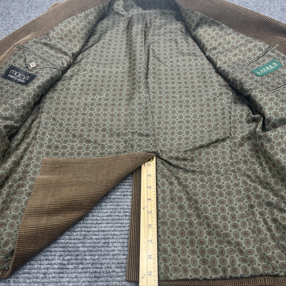 Ralph Lauren Suit Blazer Men 42R Corduroy Brown Elbow Patch Professor Hipster ￼ - Image 4 of 4