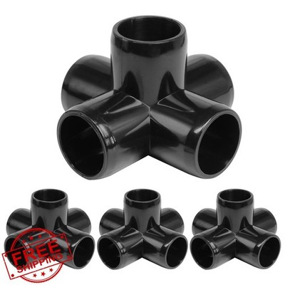 Zernmiarder 3/4'' Black 5 Way PVC Fittings 4 Pcs