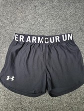 Under Armour Shorts Youth Medium Black HeatGear Loose Athletic Running Logo