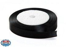 Solid Color Satin Fabric Ribbon Black, 5/8" x 25 Yards 