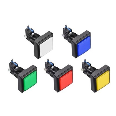5Pack 44x44 Square,12V LED Game Push Button W Micro switch for Arcade Video