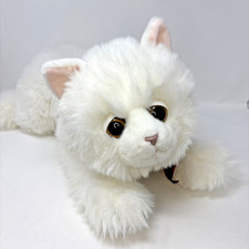 Russ SNOWFLAKE White Persian Cat Large 24  Plush Red Bow Ribbon Amber Eyes