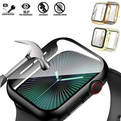 For Apple Watch SE/SE 2/3 44mm / 40mm Case Tempered Glass Screen Protector Cover