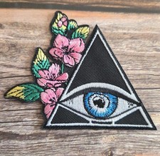 Pyramid Floral All Seeing Eye Illuminati Conspiracy Embroidered Patch