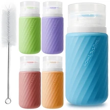 5Pcs Condiment Squeeze Bottles - 2 OZ Salad Dressing Container To Go, Leakpro...