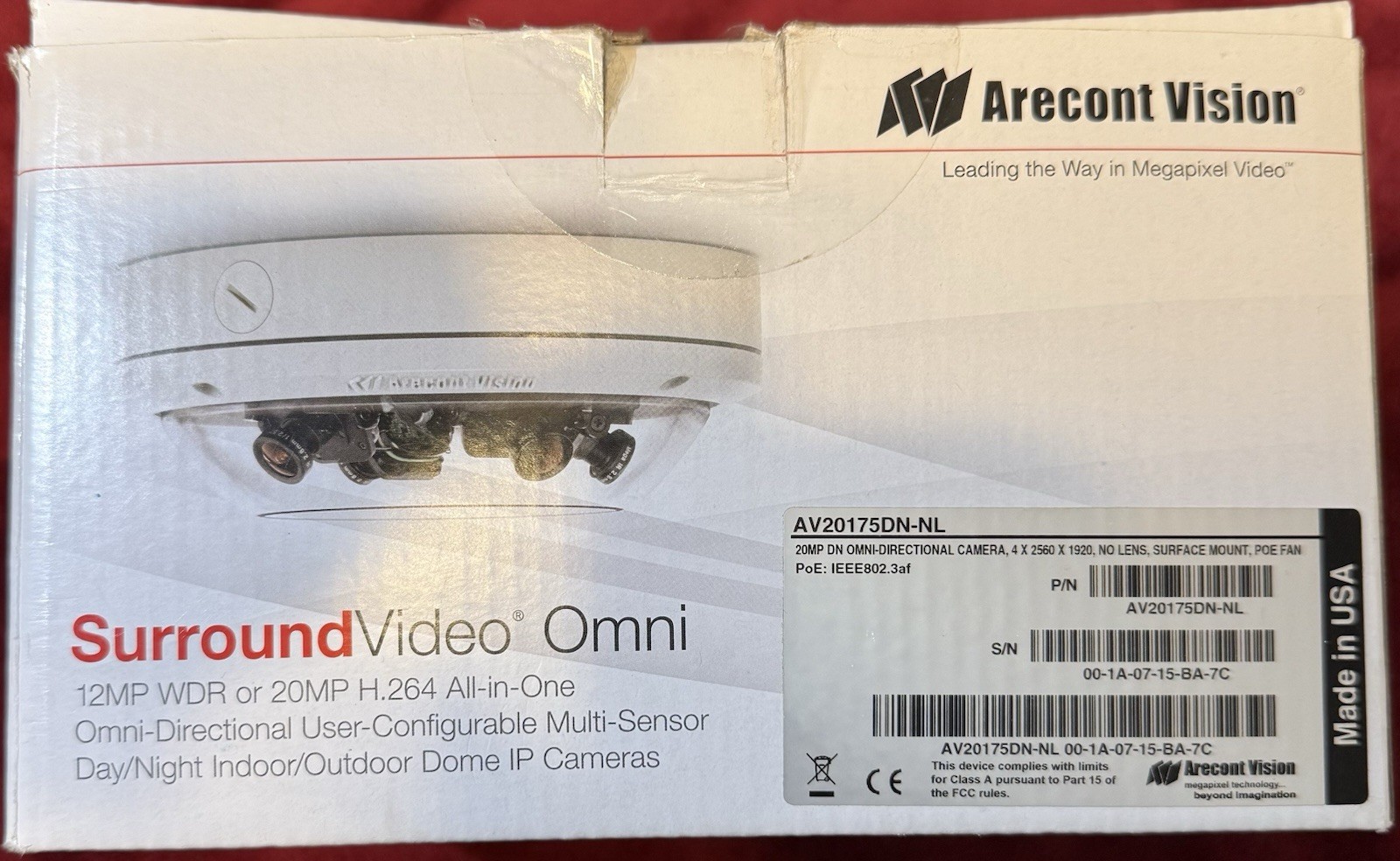 Arecont Vision AV20175DN-DL 20MP OMNI Directional IP Camera