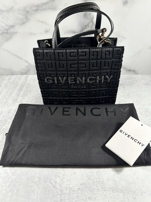Givenchy G-Tote Mini 4G Jacquard Tote Black Leather Trim Crossbody Bag