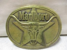 1987 Solid Brass Philip Morris Marlboro Belt Buckle