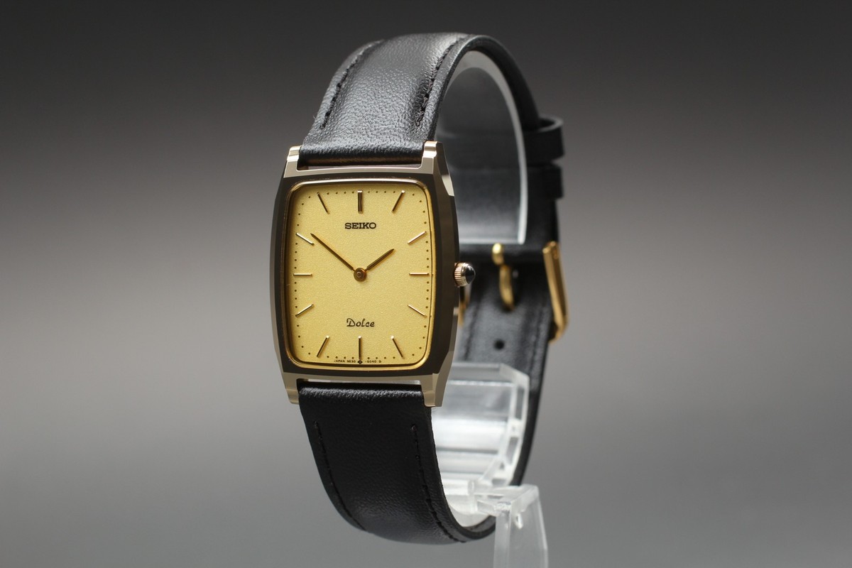 Vintage 1988 Seiko Dolce 9530-5030 Tungsten Tank HAQ Quartz Mens